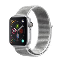 Apple Watch Series 4 GPS Silver Aluminum Case with White Sport Loop(Спортивный плетеный ремешок) Apple Watch Series 4 GPS Silver Aluminum Case with White Sport Loop(Спортивный плетеный ремешок)