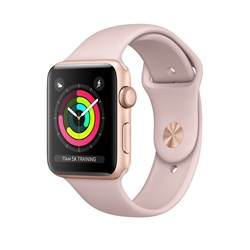 Apple Watch Series 3 42mm Gold Aluminum Case with Pink Sand Sport Band Apple Watch Series 3 42mm Gold Aluminum Case with Pink Sand Sport Band