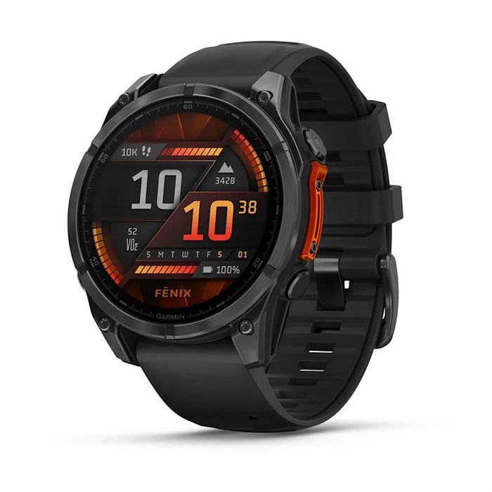 Часы Garmin fenix 8, 47 мм, AMOLED, сталь, чёрный силиконовый ремешок 6826 - фото 37550