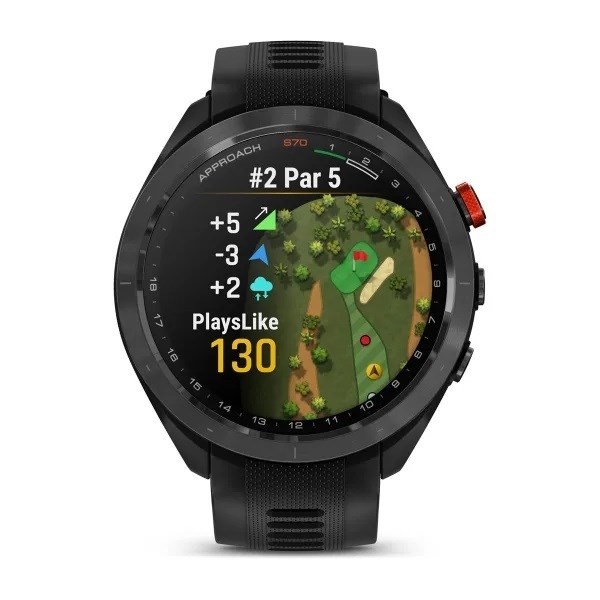 Умные часы Garmin Approach S70 (47 мм) Черный керамический безель с черным силиконовым ремешком 6900 - фото 38261