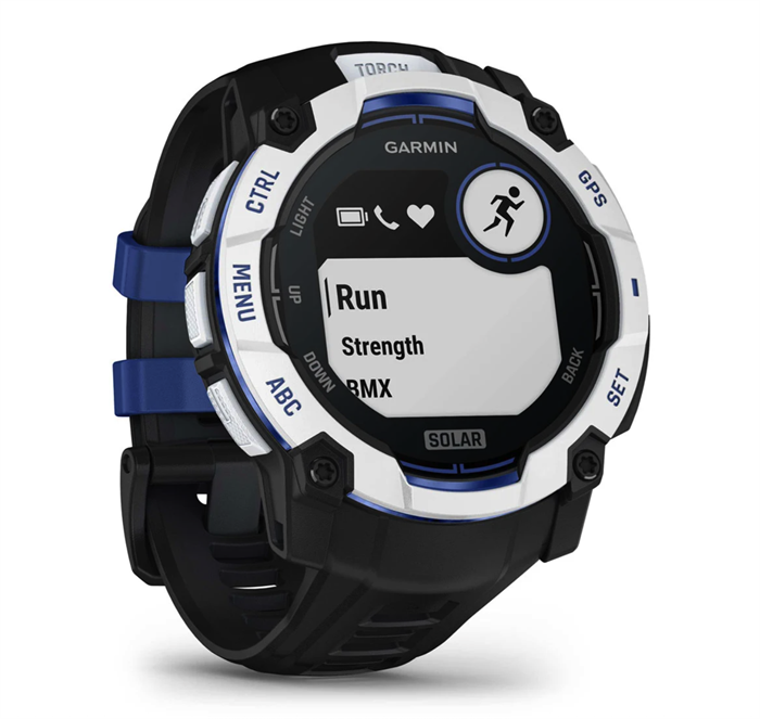 асы Garmin Instinct 3 - 50 mm, Solar Whitestone with Black/Bolt Blue Band 6983 - фото 39316