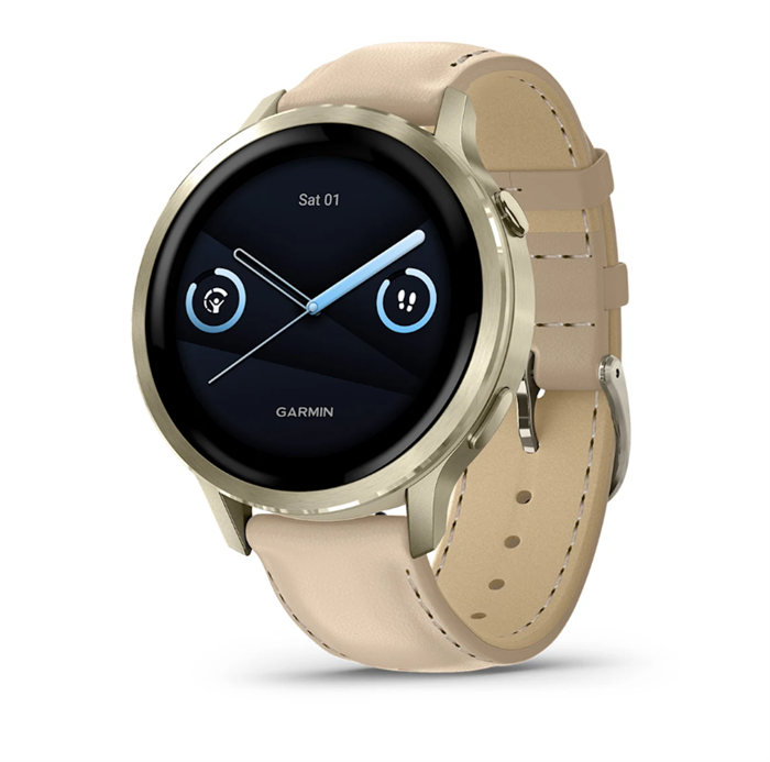 Часы Garmin Venu 4, 41мм Lunar Gold with Bone Silicone Band and Light Sand Leather Band 7291 - фото 42410