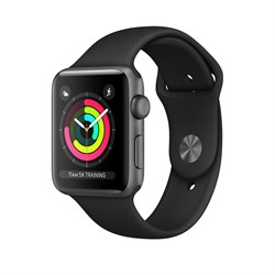 Apple Watch Series 3 42mm Space Gray Aluminum Case with Black Sport Band  - фото 6502