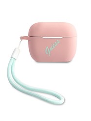 Чехол Guess Silicone case Script logo with cord для Airpods Pro