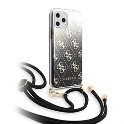 Чехол Guess 4G Cord collection Hard Gradient для iPhone 11 Pro, со шнурком, черный
