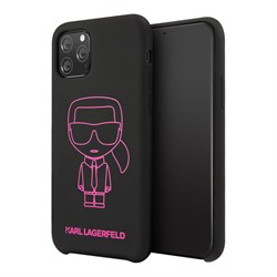 Чехол Karl Lagerfeld Liquid silicone Ikonik outlines Hard для iPhone 11 Pro Black