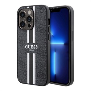 Чехол Guess PU 4G Stripes Hard для iPhone 14 Pro Max (MagSafe)