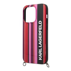 Чехол Lagerfeld Crossbody PC/TPU Color stripes with Strap Hard для iPhone 14 Pro 5303