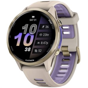 Часы Garmin FORERUNNER 970 French Gray Soft GoldTitanium with French Gray/Translucent Indigo Silicon 6802