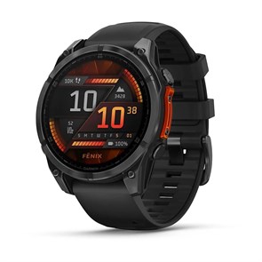 Часы Garmin fenix 8, 47 мм, AMOLED, сталь, чёрный силиконовый ремешок 6826