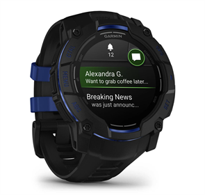 Часы Garmin Instinct 3 - 50 mm, AMOLED Black with Black/Bolt Blue Band 6982