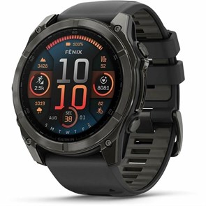 Часы Garmin Fenix 8 43mm Amoled Sapphire Carbon Gray Dlc Titanium with Black Silicone 7182
