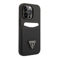 Чехол Guess PU Saffiano Double cardslot Metal triangle logo Hard для iPhone 14 Pro Max, черный 5267 - фото 23907