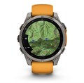 Умные часы Garmin Fenix 8, 47 мм, AMOLED, Sapphire Titanium светло-серый, оранжевый силиконовый ремешок 6695 - фото 36295
