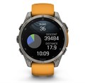 Умные часы Garmin Fenix 8, 47 мм, AMOLED, Sapphire Titanium светло-серый, оранжевый силиконовый ремешок 6695 - фото 36300